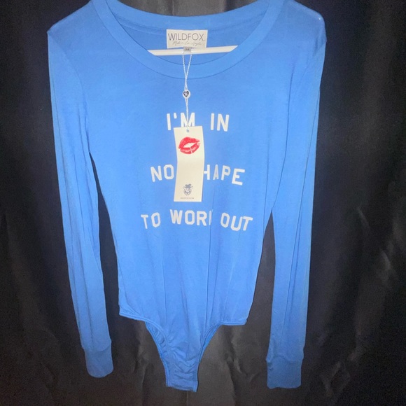 NWT Wildfox “I’m in no shape to workout” Bodysuit - Picture 4 of 5